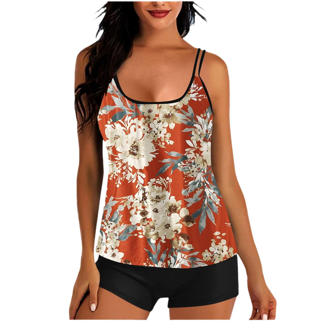 Dame Sporttop med blomstermotiv og integrerede shorts Stilla