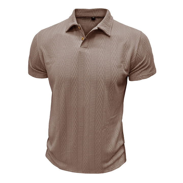 Herrer polo shirt med struktureret jacquard mønster og fashionable krave Stilla