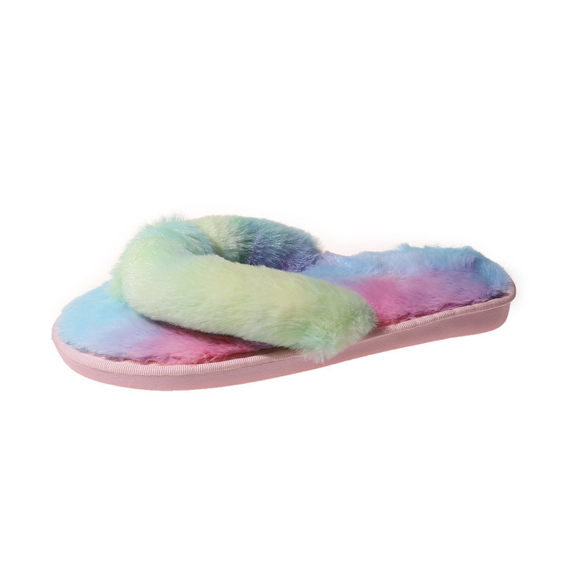 Dame hjemmesko med blødt plush-overdel og skridsikker sål Stilla