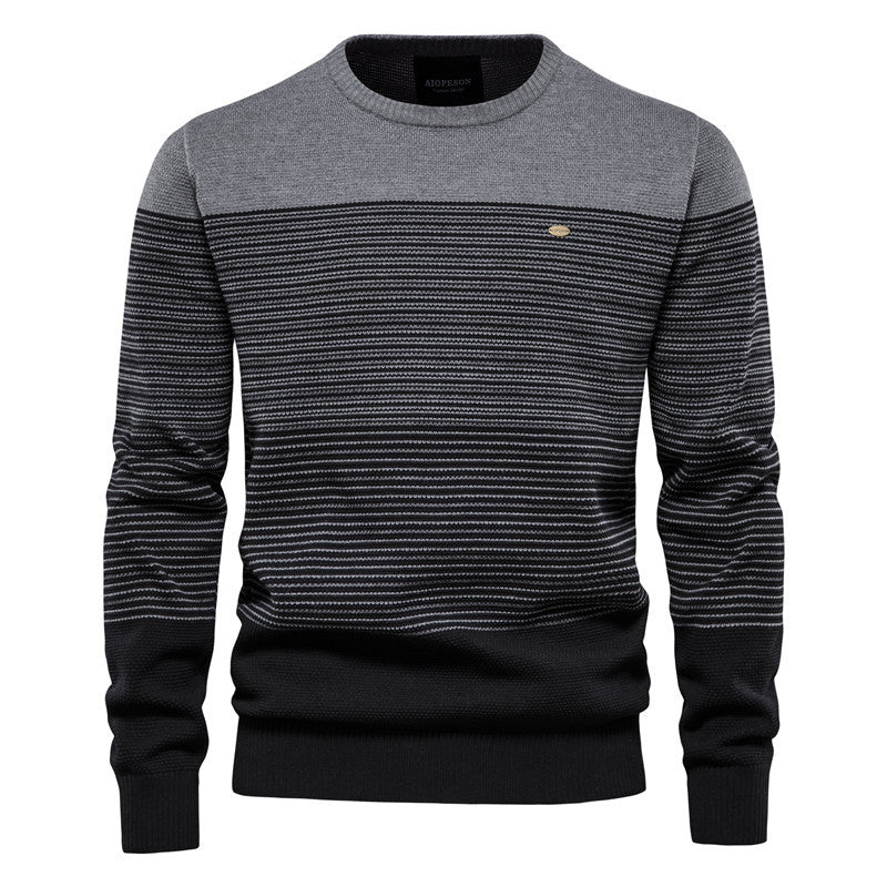 Herre sweater med moderne stribedesign og fint strukturmønster Stilla