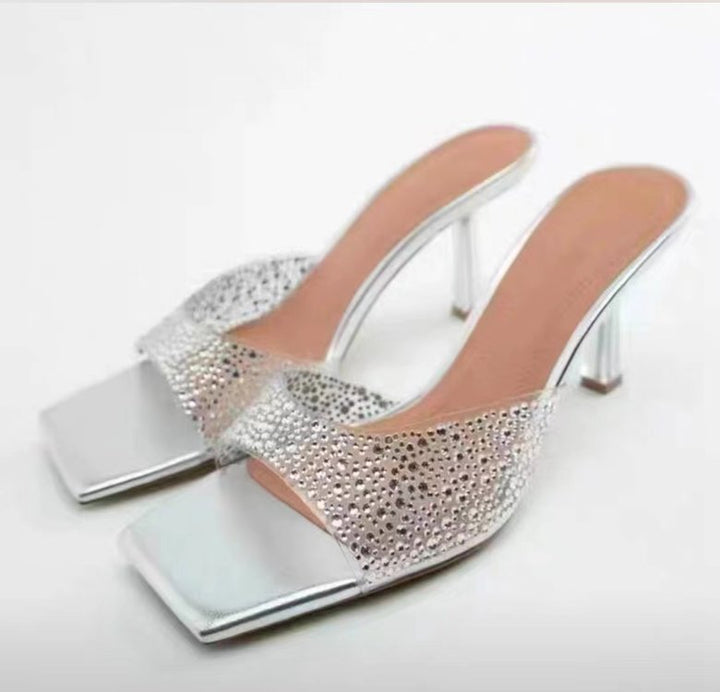 Dame Glitrende High Heels Sandaler Stilla