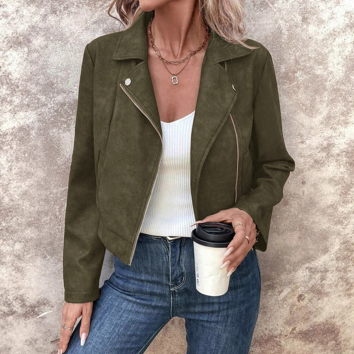 Dame casual faux leather bikerjakke med moderne snit og elegante accenter Stilla