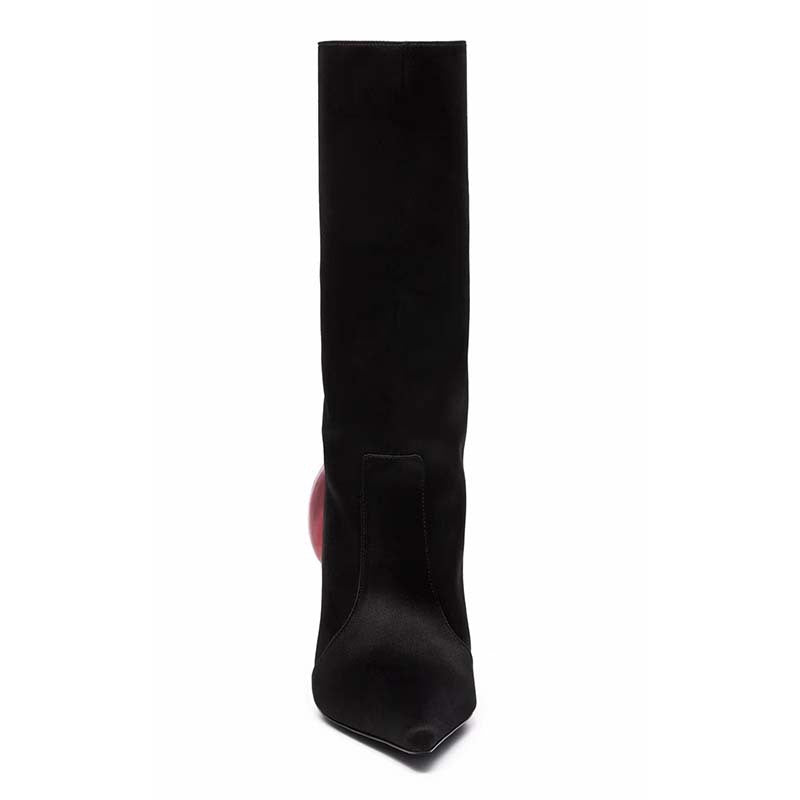 Dame elegante Stiletto-støvler med blomsteraccent Stilla