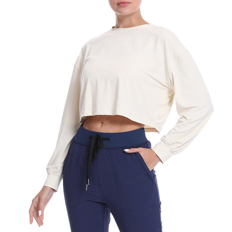Dame Sporty Crop-Sweater med lange ærmer Stilla