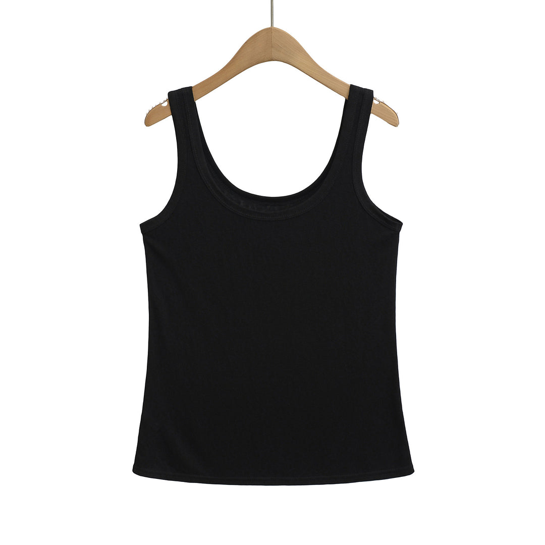 Dame ærmeløs tanktop i åndbart bomuldsblandingsmateriale med blød greb og tætsiddende snit Stilla