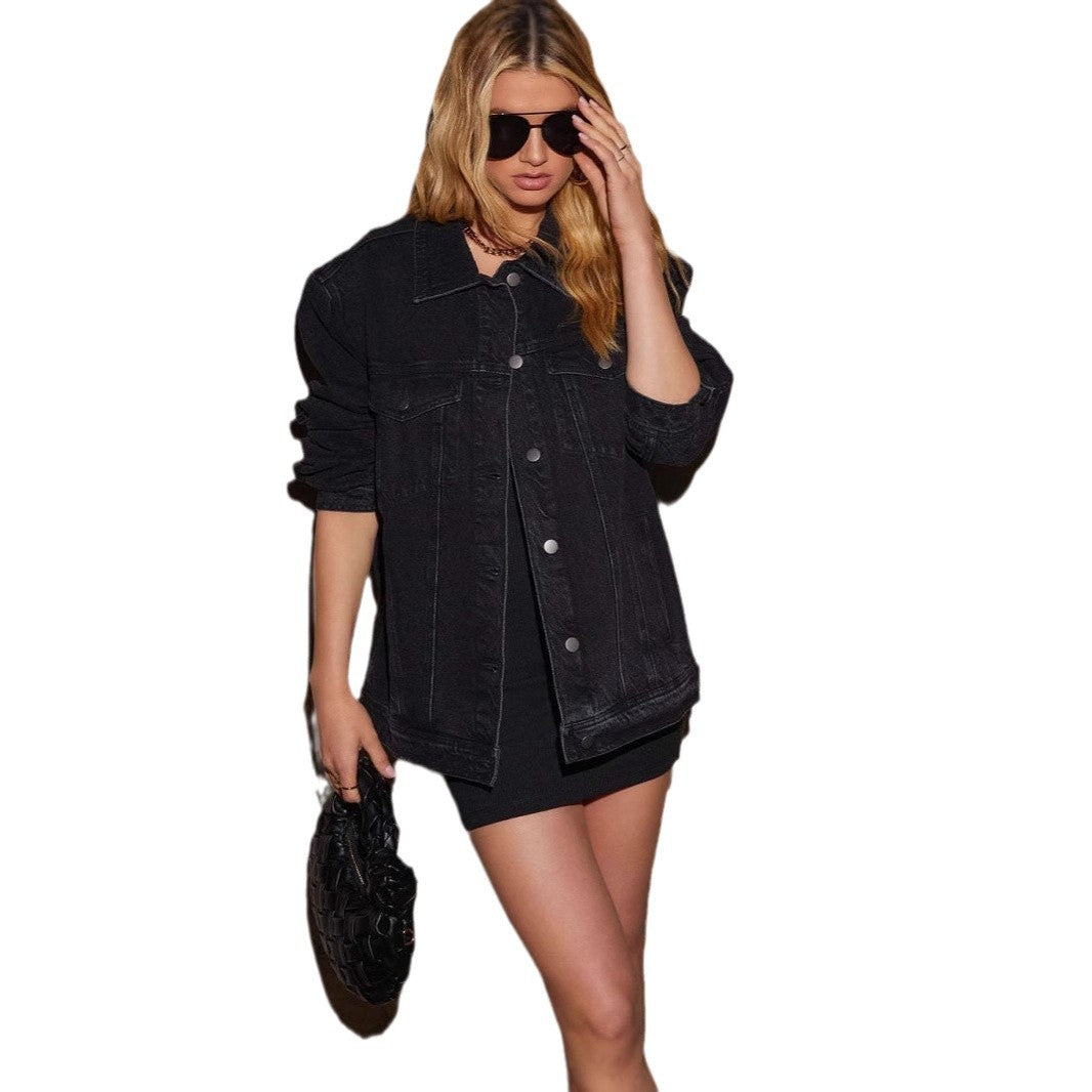 Dame oversized denim jakke Skovae