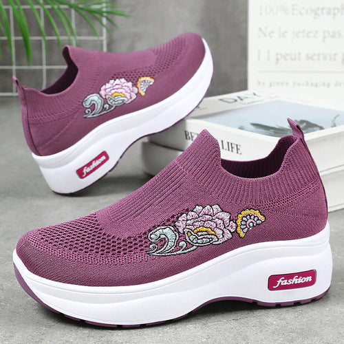 Femme Broderet Komfort Performance Sneakers Stilla