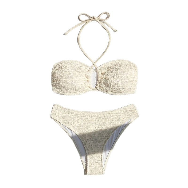 Dame Smocked Bandeau Bikini Sæt Stilla