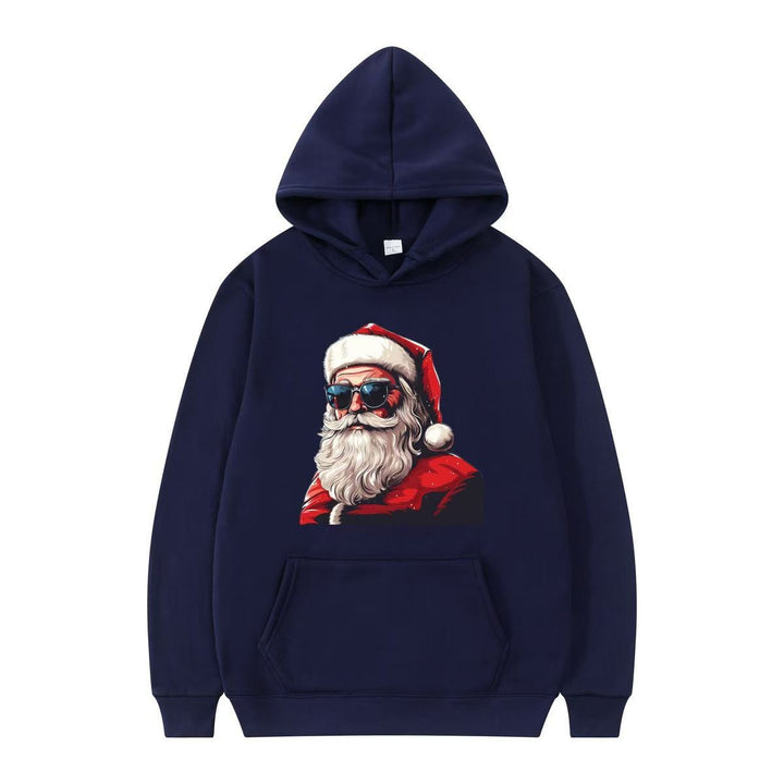 Dame hoodie med festligt julemandsmotif og kunstnerisk print Skovae