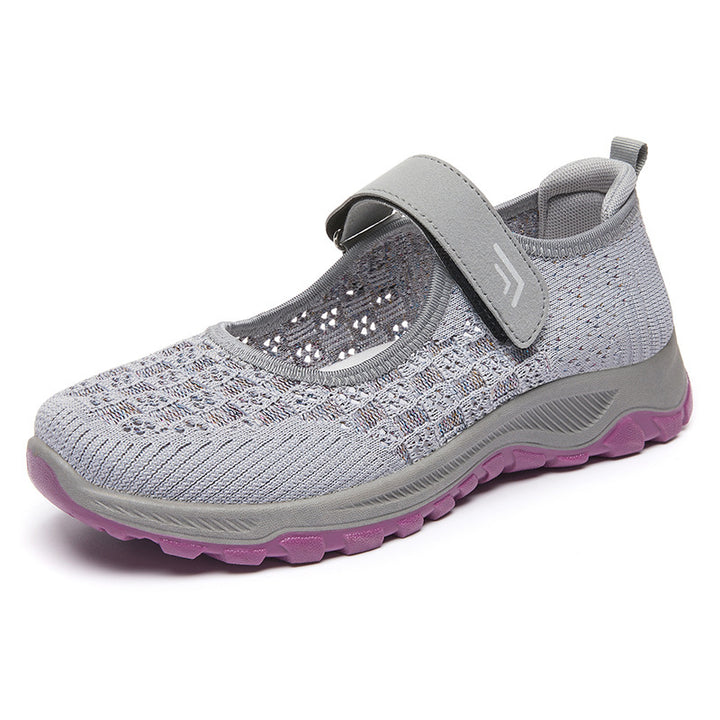 Femme Justerbare Stropper Slip-On Sportsko med åndbart Strikdesign Stilla