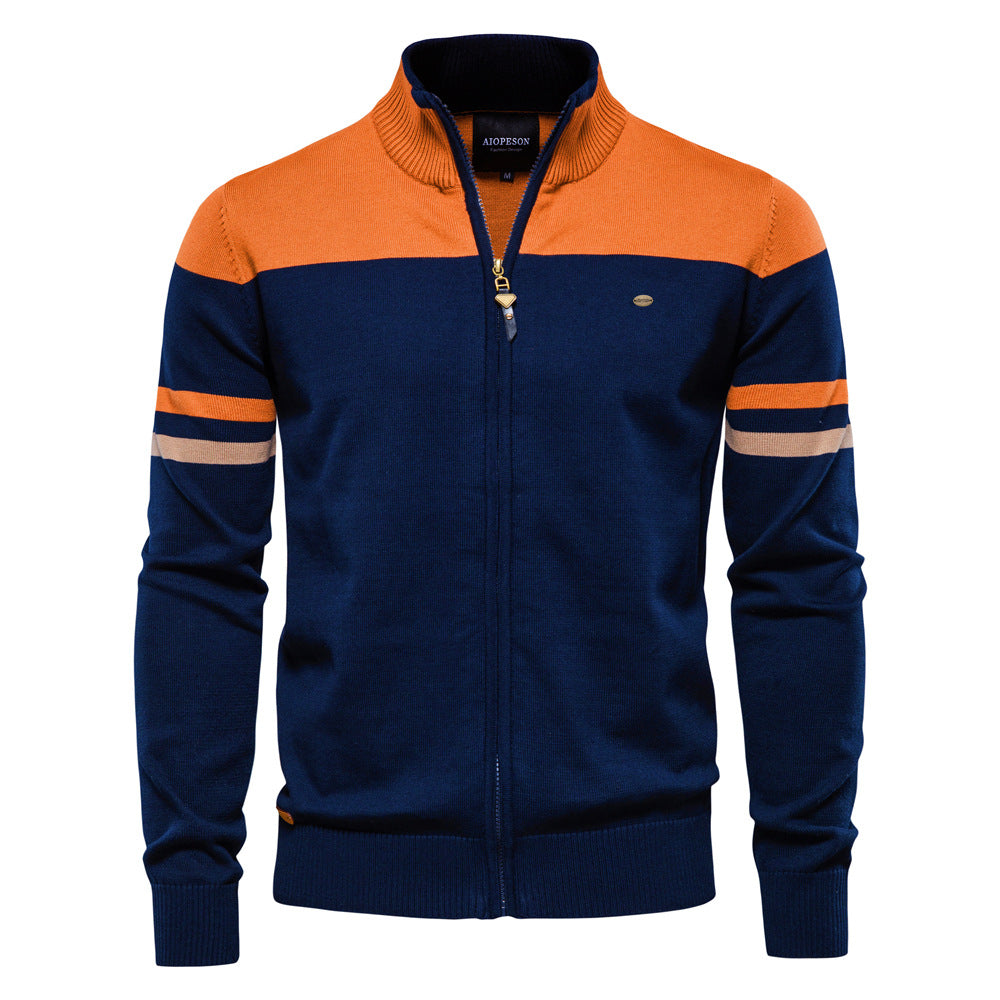 Herrer strikjakke med moderne lynlås og sporty detaljer Stilla
