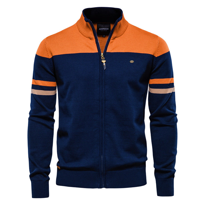 Herrer strikjakke med moderne lynlås og sporty detaljer Stilla