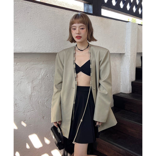 Dame Oversize-blazer med afslappet snit og elegante detaljer Stilla