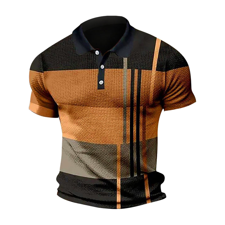 Herrer Poloshirt med moderne grafikdesign og korte ærmer Stilla
