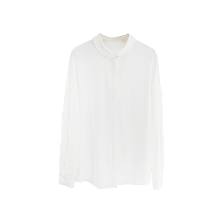 Dame elegant bluse med klassisk bubikræft og fin stofstruktur Stilla