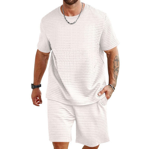 Herrer sporty top med struktureret design og bløde shorts Stilla