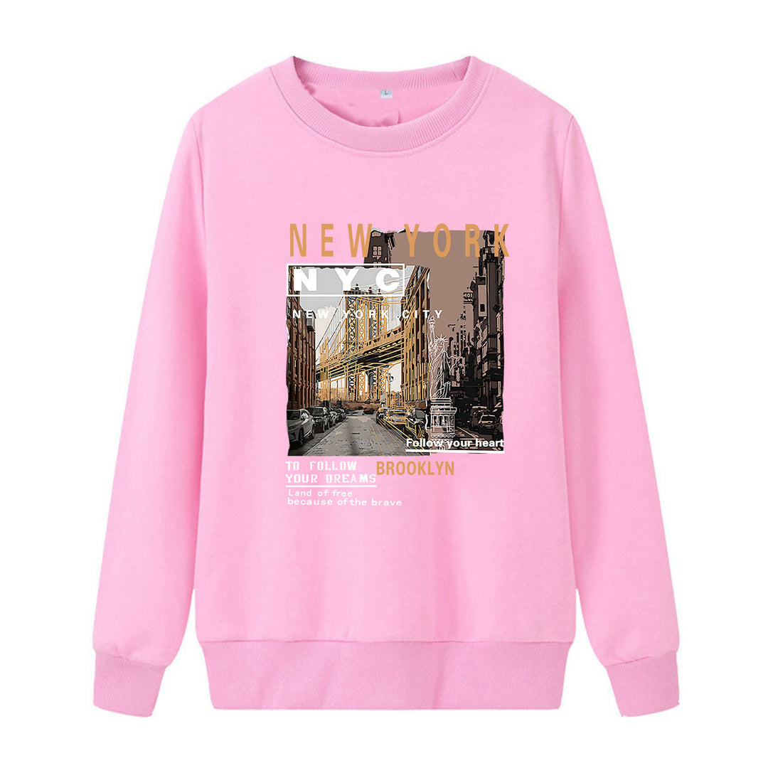 Damer komfortabel sweatshirt med NYC motiv Skovae