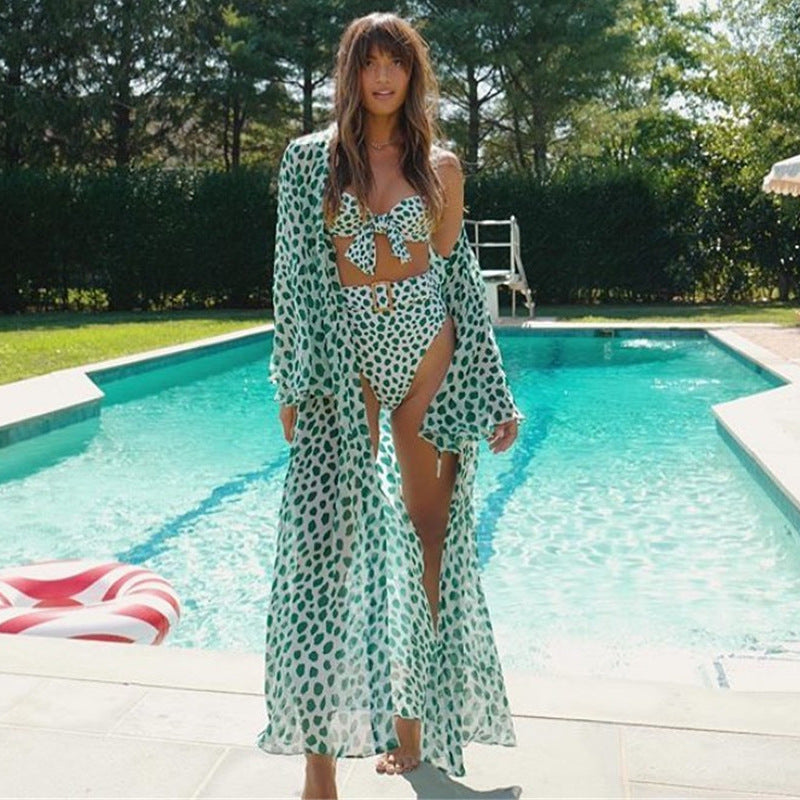 Dame Bikini-sæt med elegant bånd og høj benudskæring Stilla
