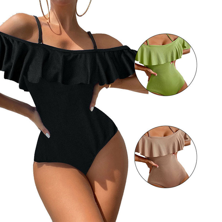 Dame Rüschen Off-Shoulder Éntal Badeanstalt Stilla