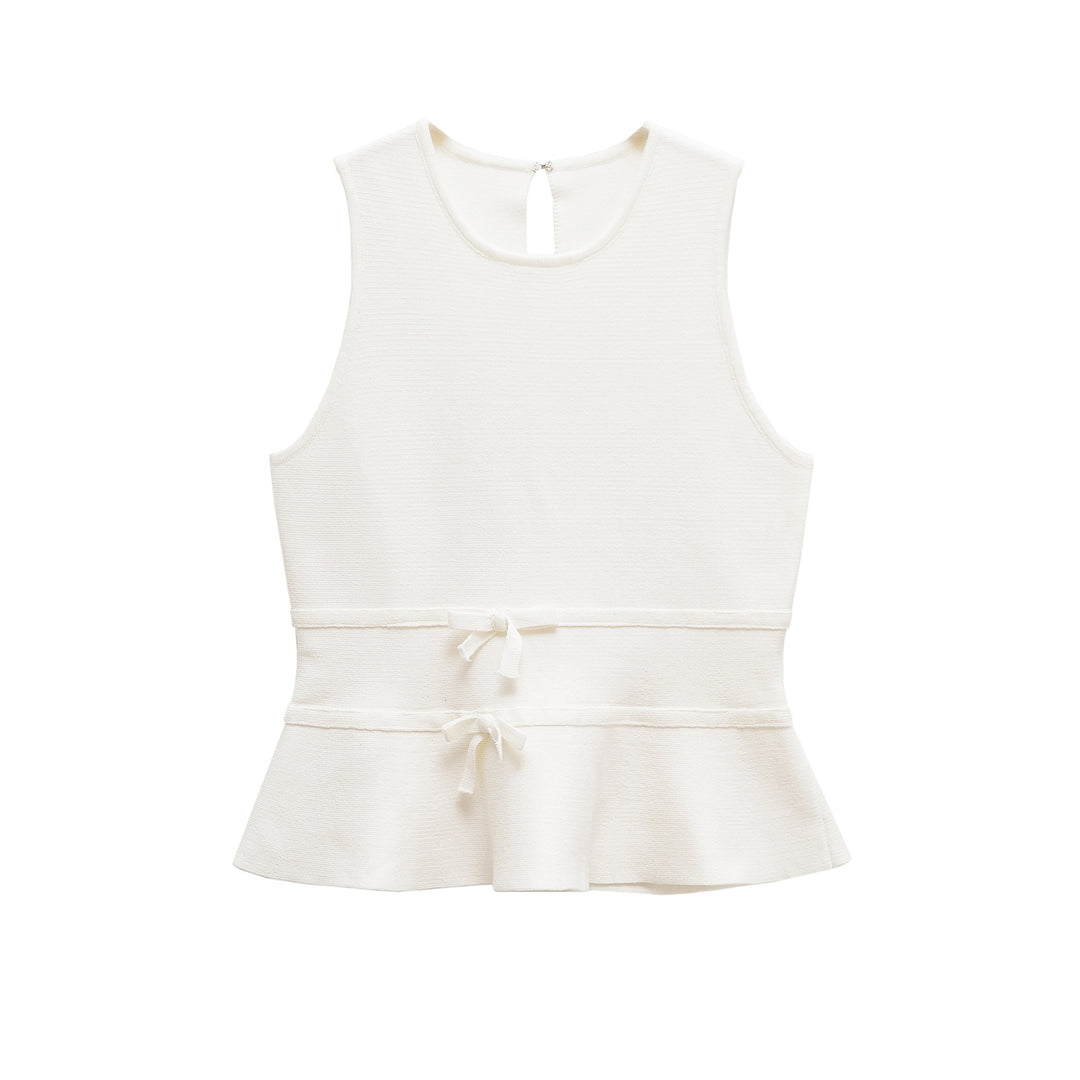 Femme Peplum Top med justerbar bindedetalje Stilla