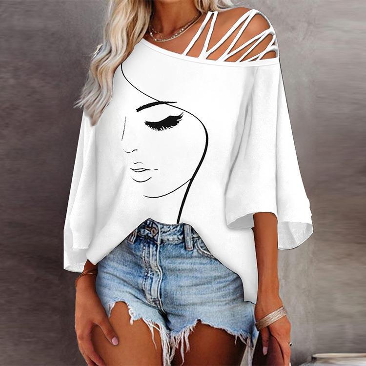 Damer Oversized T-shirt med grafisk design Stilla