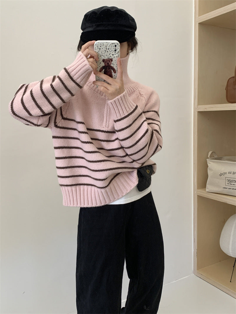 Femme Relaxed Fit Stribet Striktrøje Stilla