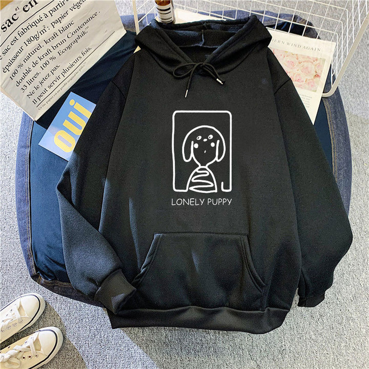 Kvinders hoodie med kreativt hundemotiv Skovae