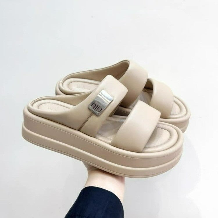 Dame Komfortable Plateau-Sandaler med brede remme og ergonomisk fodseng Stilla