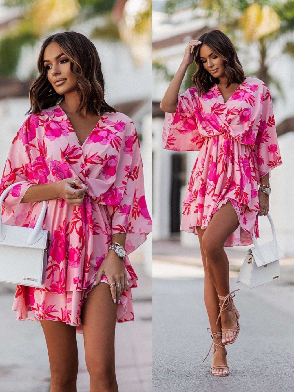 Dame Floral Lag Mini Kjole Stilla