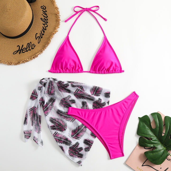 Dame Triangel-Bikini-Sæt med gennemsigtig Sarong Stilla