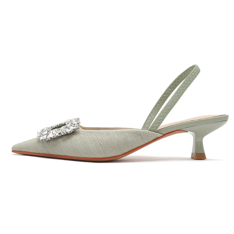 Femme Elegante Slingback-hæle med dekorativt blomsterdetalje Stilla