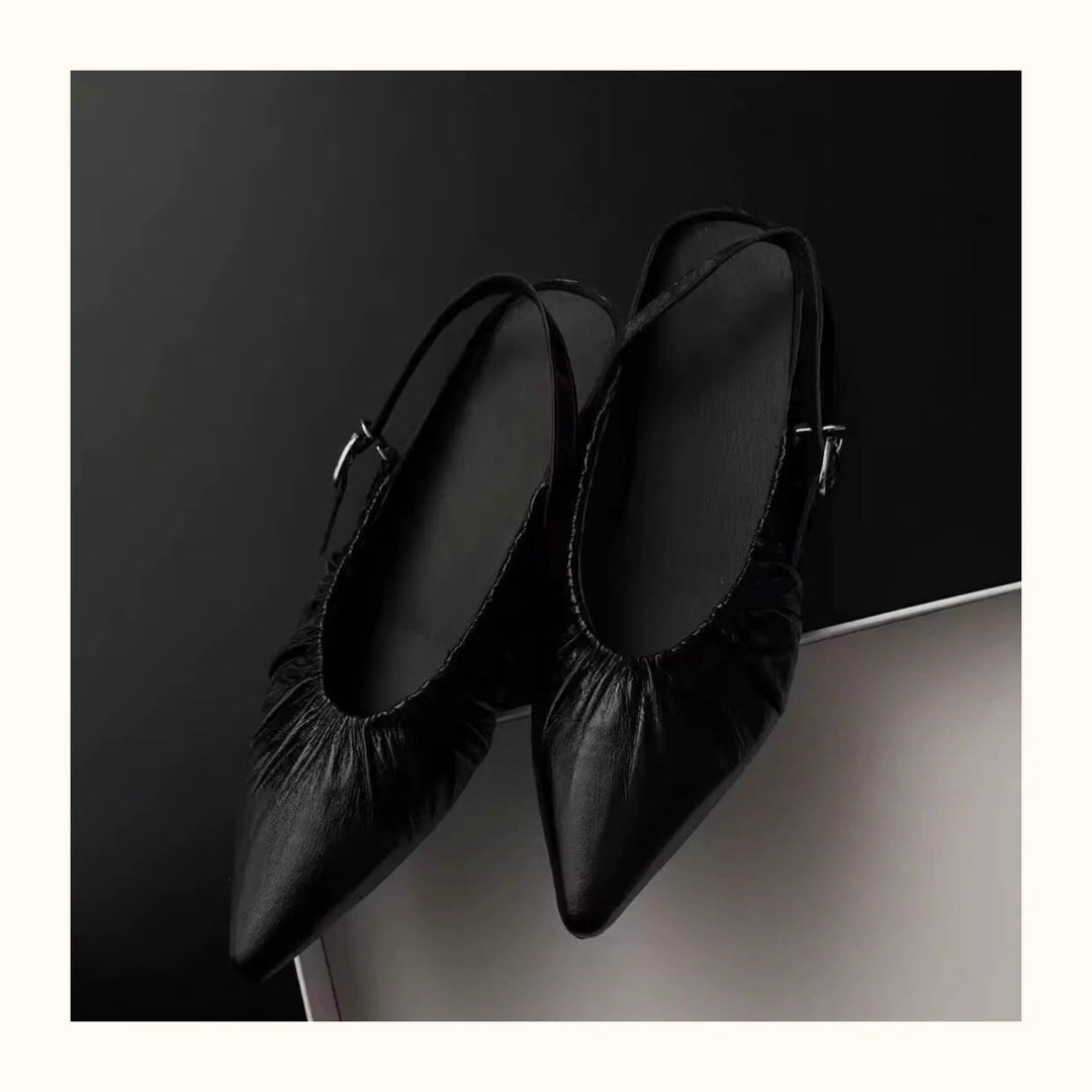 Dame elegante Slingback Ballerinas med flæseaccent Stilla
