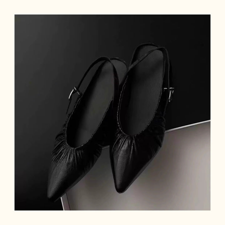 Dame elegante Slingback Ballerinas med flæseaccent Stilla