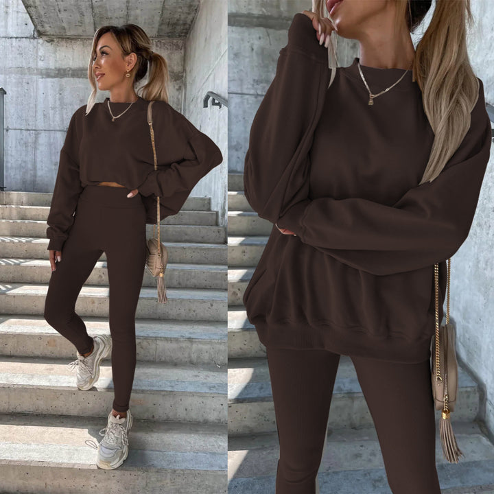 Dame Sporty fritidssæt med oversized sweatshirt og tætsiddende leggings Stilla