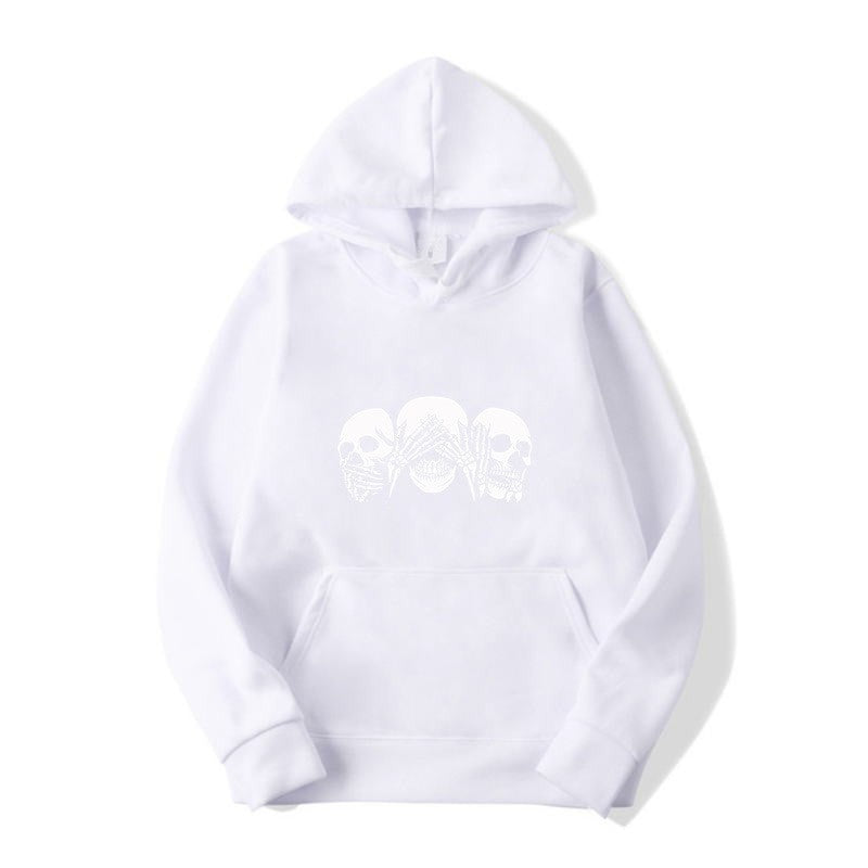 Kvindernes hoodie med kunstnerisk kranie design Skovae