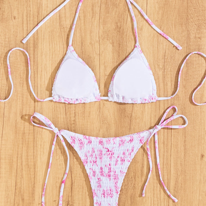 Dame Triangle-bikini med legende Leo-design og justerbare bånd Skovae