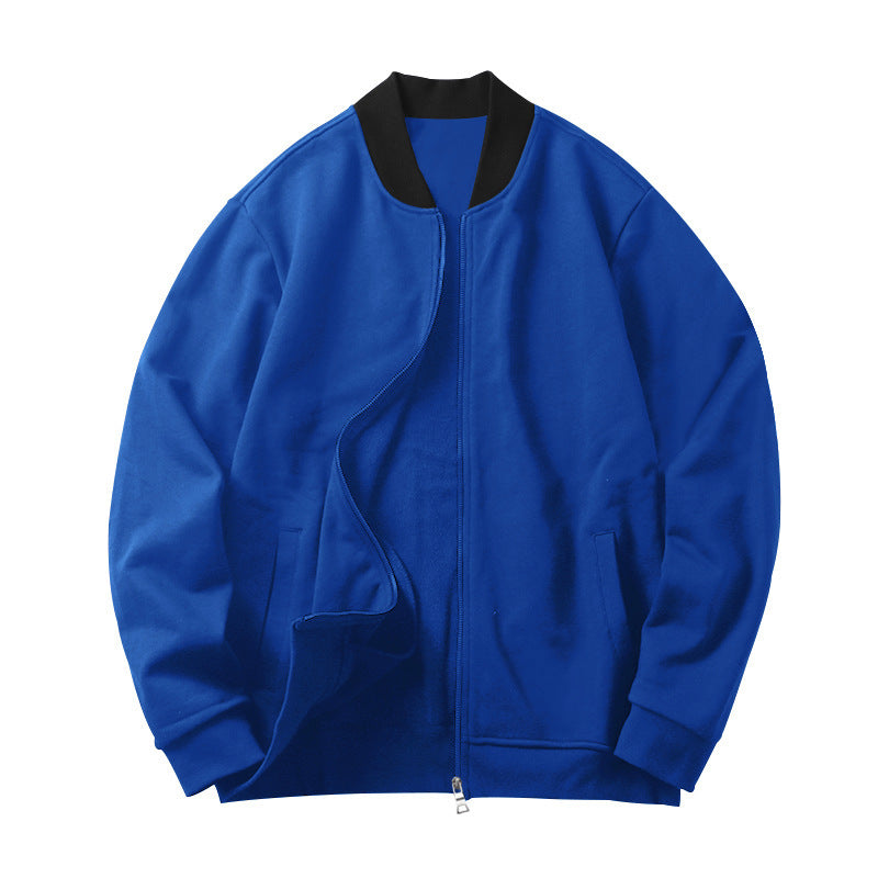 Herre nan sporty-elegant sweatshirtjakke i bomberstil med kontrastkrave og tovejs lynlås Skovae