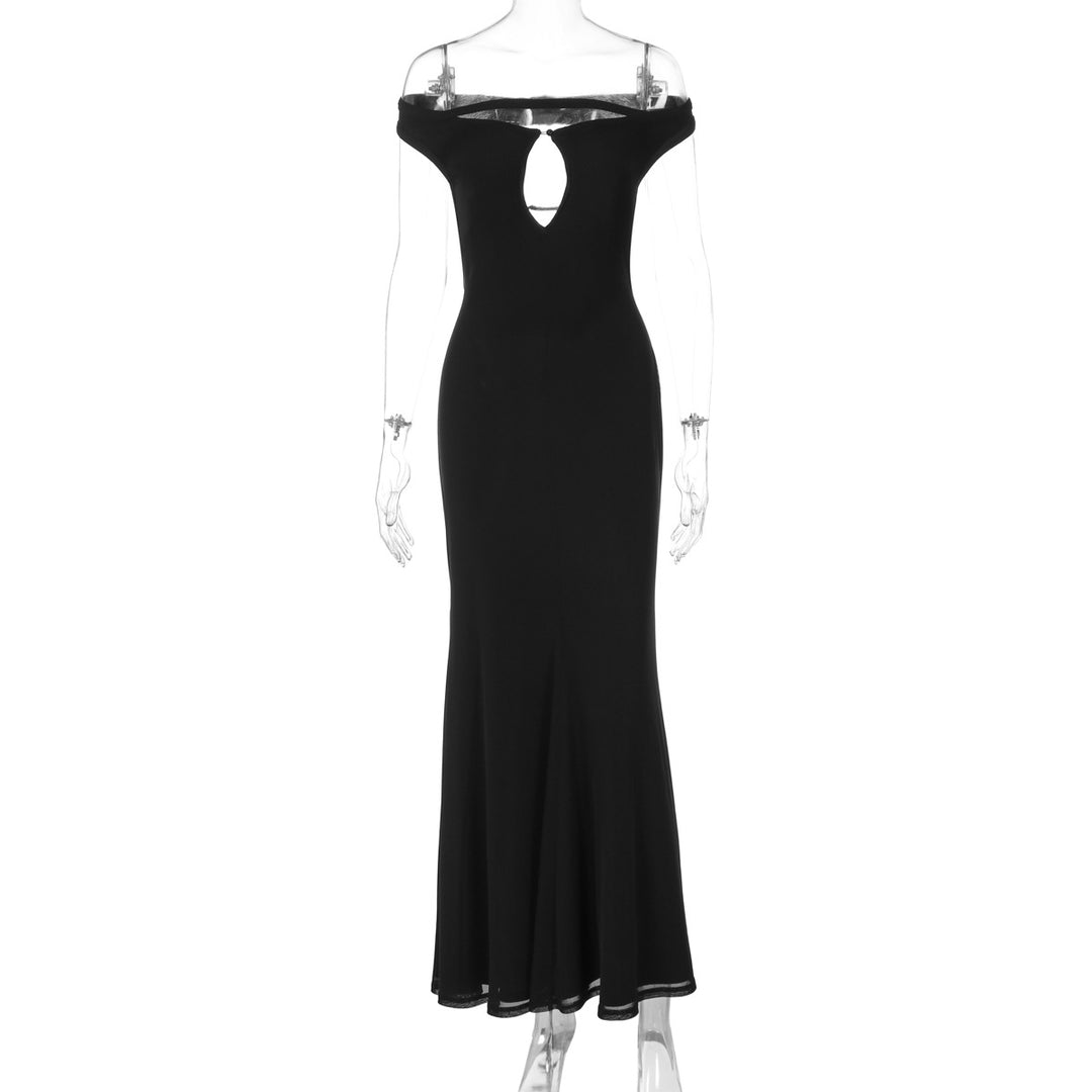 Dame Elegant Wrap Kjole med Off-Shoulder Design og Split Ryg Skovae