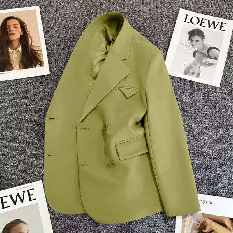 Dame elegant, tætsiddende dobbeltradet blazer med kreativ skæring Stilla