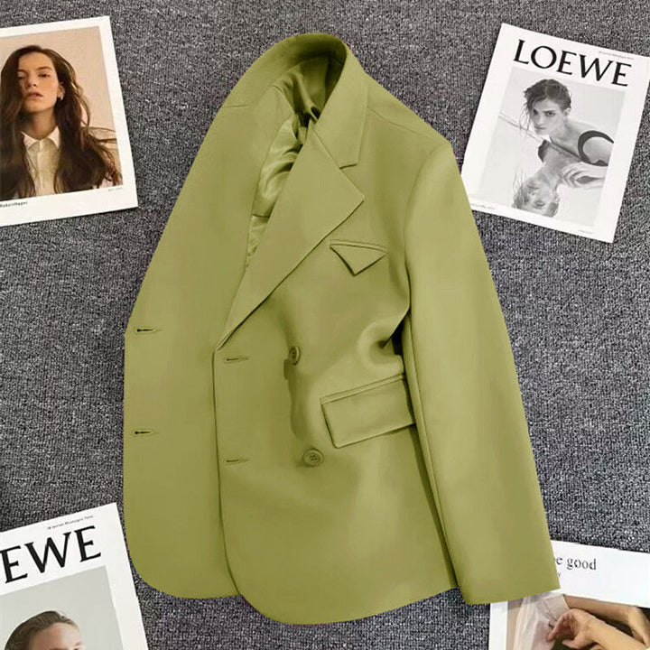 Dame elegant, tætsiddende dobbeltradet blazer med kreativ skæring Stilla