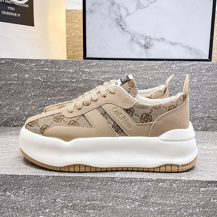 Dame Komfortable Sneakers med tyk plateau og åndbart overmateriale Stilla