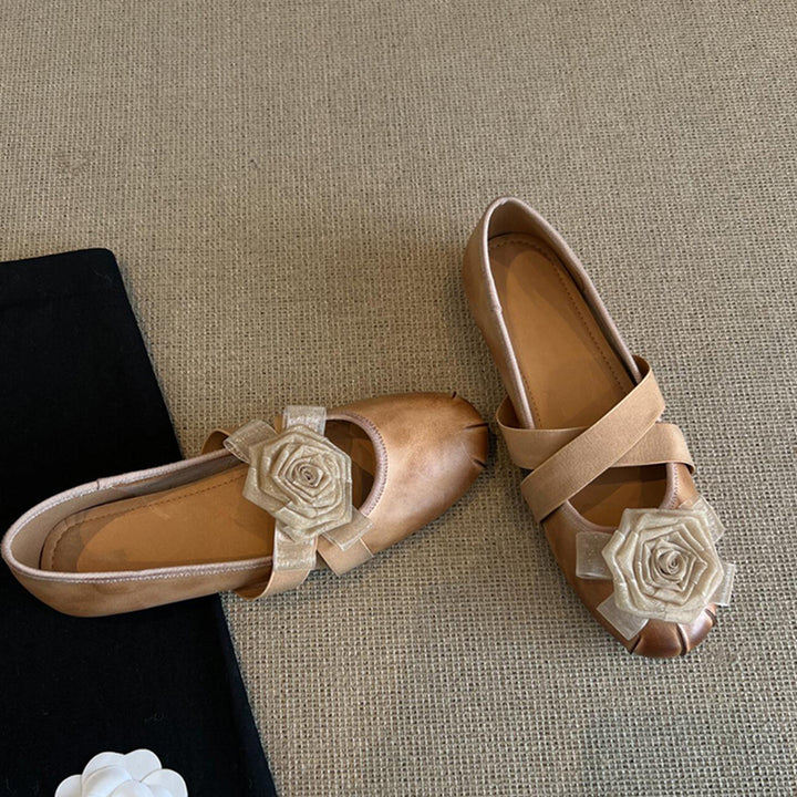 Dame Floral Dekoreret Ballet Sko Stilla