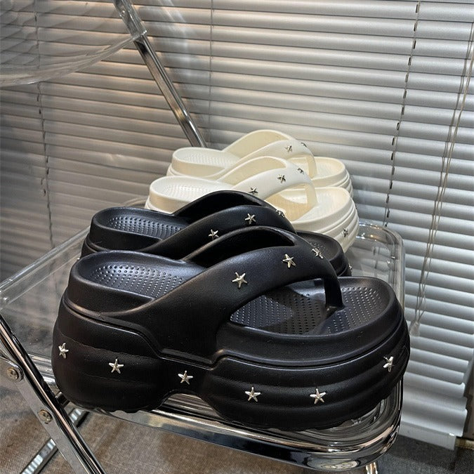 Dame Trendy Plateau-Sandaler med Stjerneudsmykning Stilla