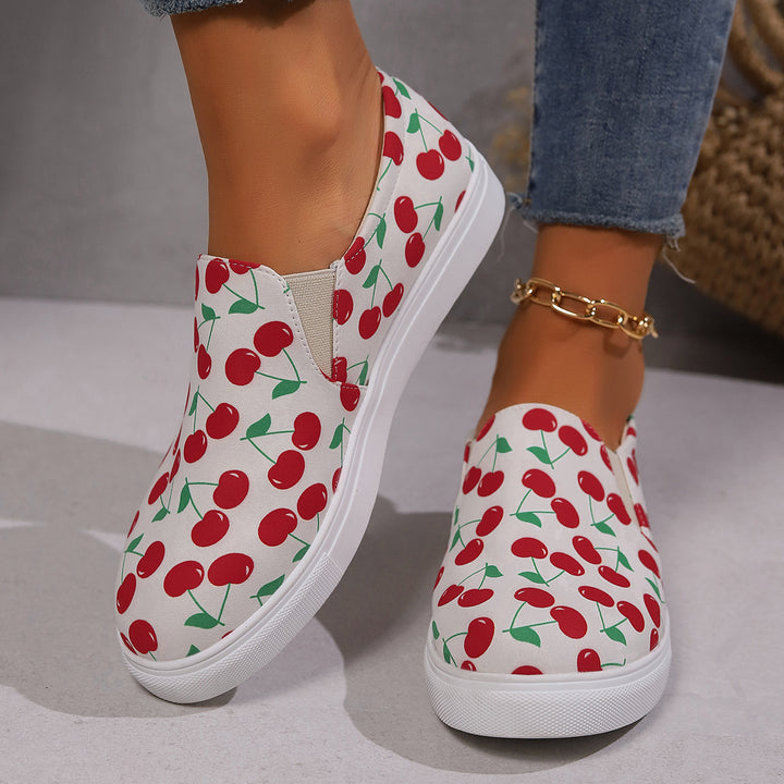 Dame Slip-On Sneakers med frugtigt design og elastiske indsatser Stilla