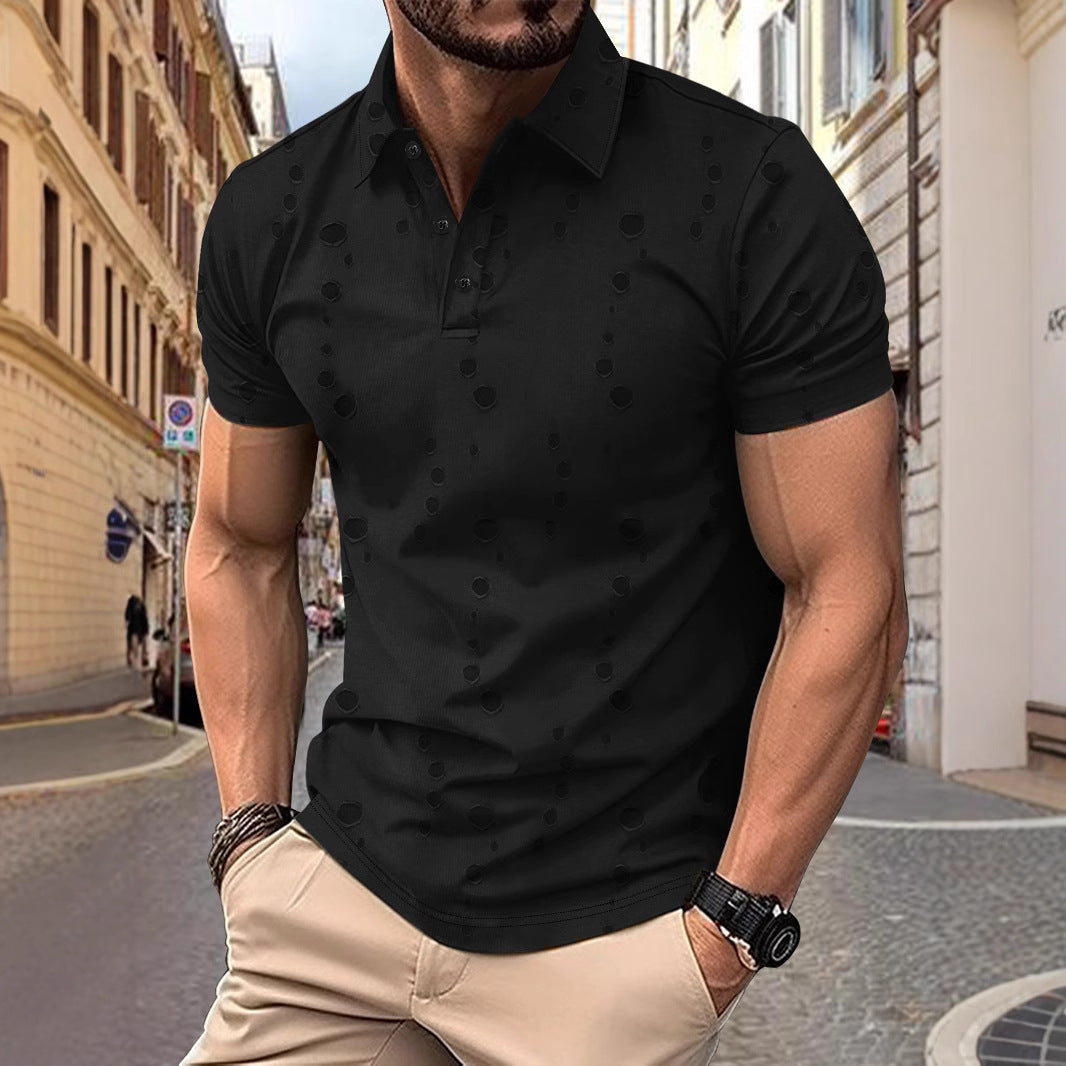 Herre polo skjorte med stilfulde strukturelementer og moderne design Stilla