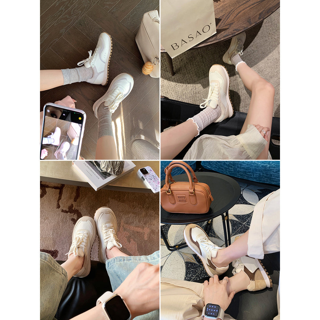 Dame Lettere Sport Sneakers med Struktureret Overdel Stilla
