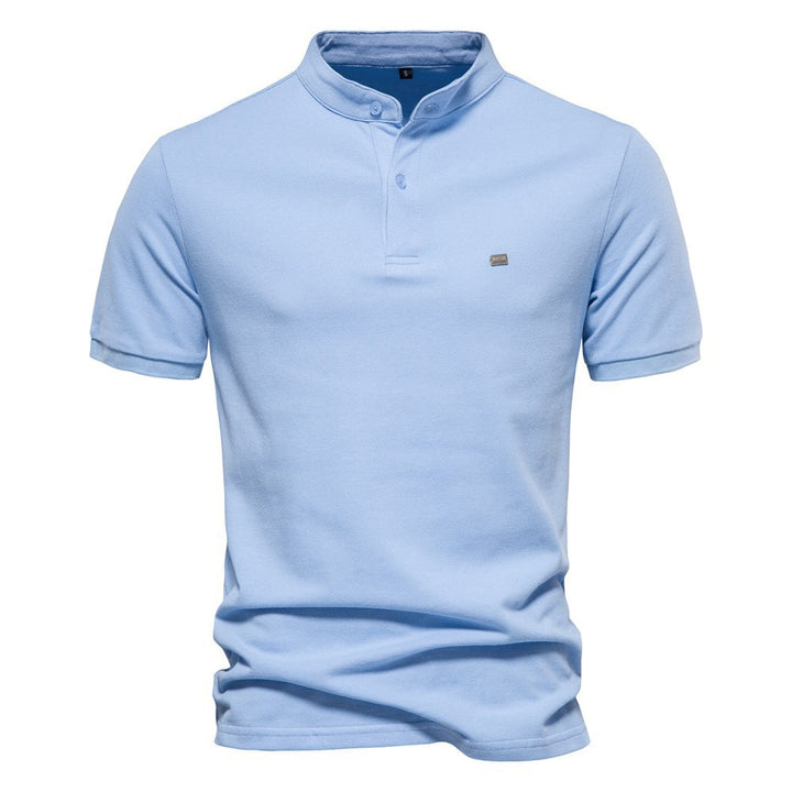 Herrer Poloshirt med moderne ståkrave og kvalitets bomuldsblanding Stilla
