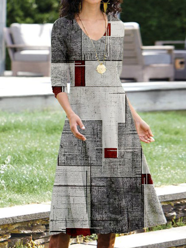 Dame Maxi-kjole med elegant sommerfugletryk Stilla