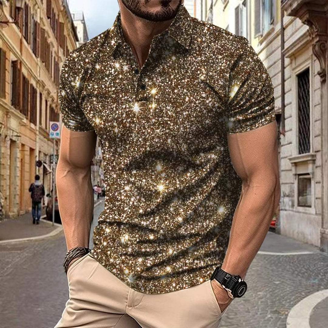 Herrer Poloshirt med skinnende stjerner-design og høj kvalitets bomuldsblanding Stilla