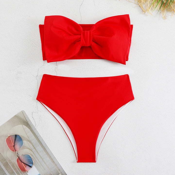 Dame bikini-sæt med smart bandeau-top og højt skåret buks Stilla